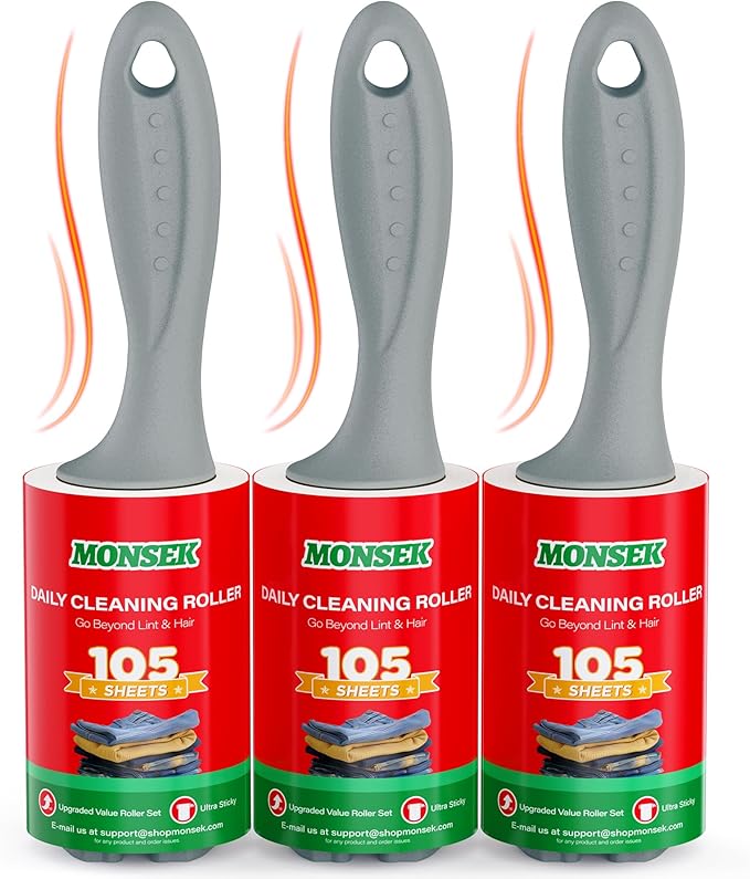 4X Extra Sticky Lint Roller for Pet Hair, Lint Rollers 315 Sheets Mega Value Set by MONSEK