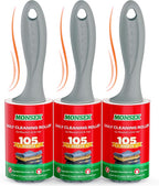4X Extra Sticky Lint Roller for Pet Hair, Lint Rollers 315 Sheets Mega Value Set by MONSEK