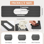 Faucet Mat Sink Splash Guard Oval and Round Splash Tap Pad Diatomite Stone - Image 2
