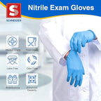 Schneider Nitrile Exam Gloves, Medical Grade Blue Disposable Gloves Latex Free - Image 2