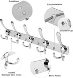 Wall Mount Coat Hook, 2 Pack 15 Hooks Stainless Steel Coat Hangers Rack Robe - Image 3
