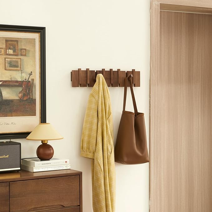 Wood Coat Rack Wall Mount, Coat Hooks Hanger Wall Mounted, Heavy Duty Wall Coat - Image 6