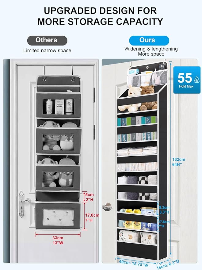 Over the Door Storage Hanging, 6 Tier Behind Door Organizer - Image 4