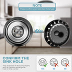 Mudder 3 Pcs Kitchen Sink Drain Strainer and Stopper Stainless Steel Garbage - Image 3