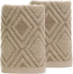 Pidada Hand Towels Set of 2 Diamond Pattern 100% Cotton Absorbent Soft by Pidada