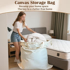 Canvas Laundry Bag 40"W x 35"H, Thick Laundry Bag - Image 5