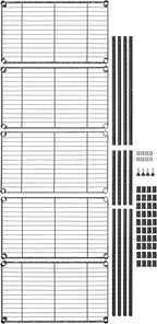 Amazon Basics 5-Shelf Multipurpose Adjustable Steel Garage Shelving Unit, Storage Rack for Kitchen, 200 lbs Per Shelf, Easy Assembly, 13.4"D x 23.2"W x 60"H, Black - Image 7
