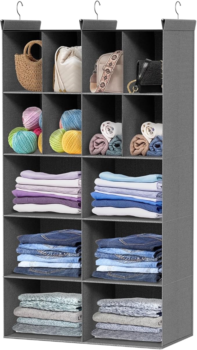 Ofiray-home 5 Tier Hanging Closet Organizer, 14 Compartments Sweater Organizer by Ofiray-home