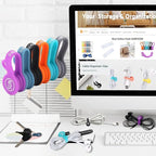 SUNFICON 6 Pack Magnetic Cord Organizers Cable Clips Cable Straps Silicone - Image 2