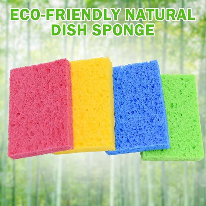 YoleShy Sponge Kitchen Natural Cellulose Sponges 10 Pack Compressed Sponges - Image 7