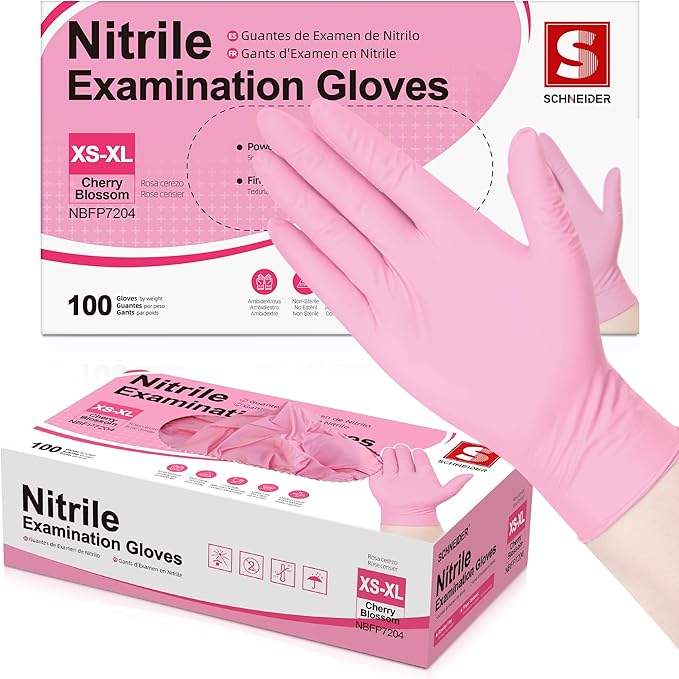 Schneider Nitrile Exam Gloves, 4-mil Medical Gloves Disposable Latex Free by Schneider