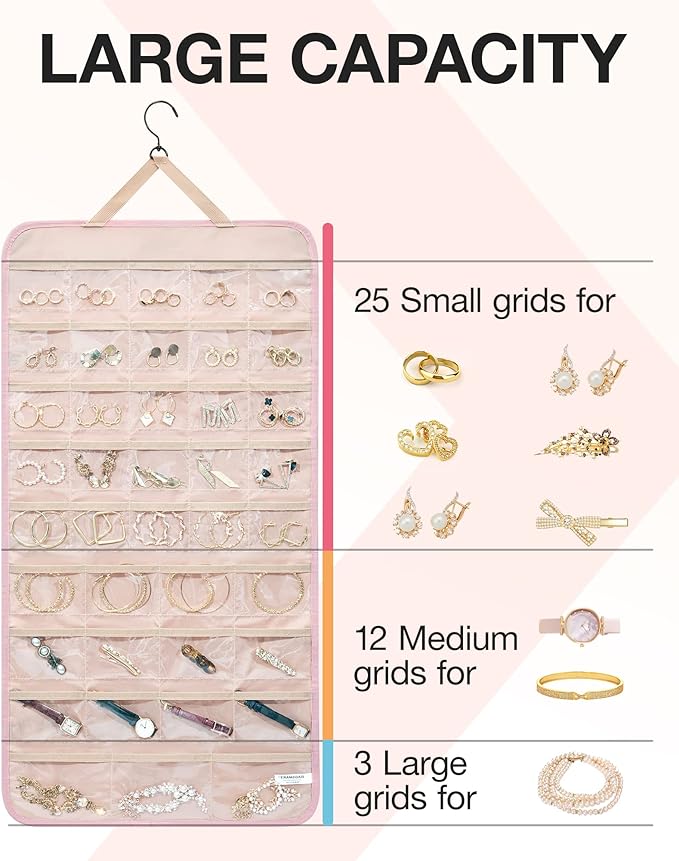 BAGSMART Hanging Jewelry Organizer Storage Roll - Image 3