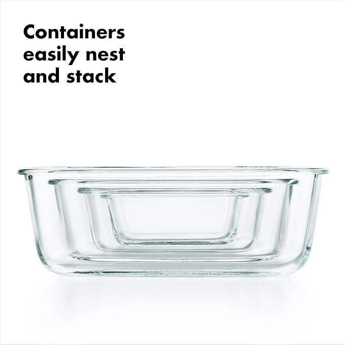 OXO Good Grips 3.5 Cup Smart Seal Glass Rectangle Food Storage Container - Image 5