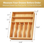 Umilife Kitchen Drawer Organizer, 12.5 Inch Silverware Utensil Tray Holder - Image 5