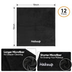 Makeup Remover Cloth, 12 Pack Black Facial Wash Cloths, Soft Coral Fleece - Image 4