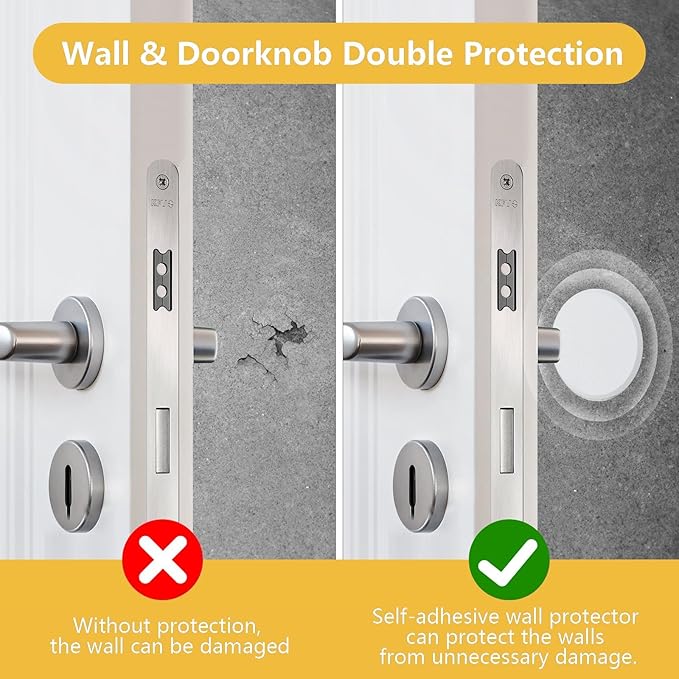 HOME MASTER HARDWARE 5" Wall Protector Round, 5 Pack Doorknob Wall Shield Guard - Image 3