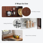 MaraFansie Hanging Kitchen Baskets Wire Storage Basket Adhesive and Screws - Image 3