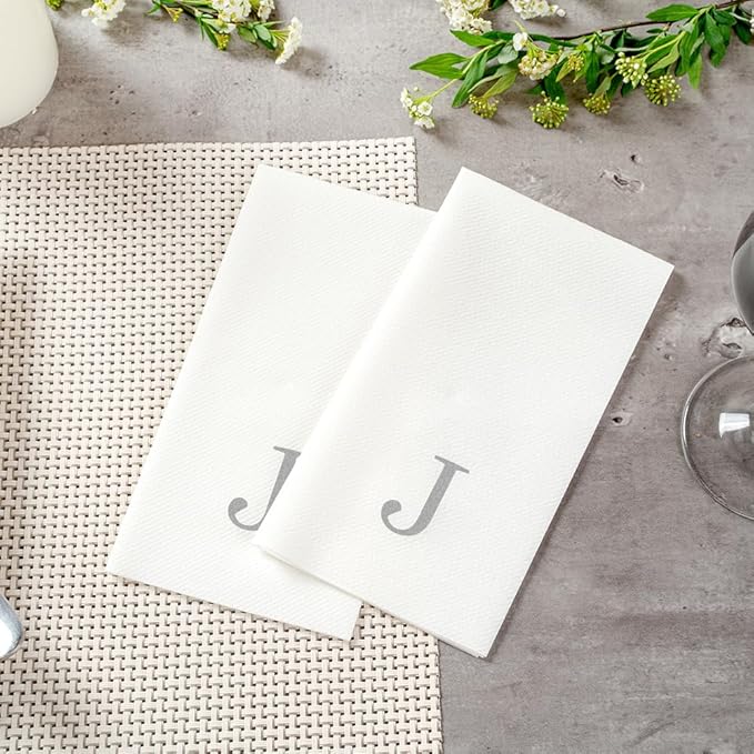 Luxenap 15.8 X 7.9 Inch Linen-Feel Guest Towels, 50 Lettered Hand Towels - Image 6