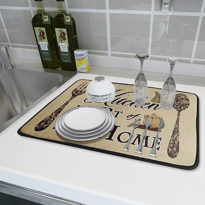 Giwawa Dish Drying Mat The Kitchen is The Heart of The Home, 18x24 inch Large - Image 7