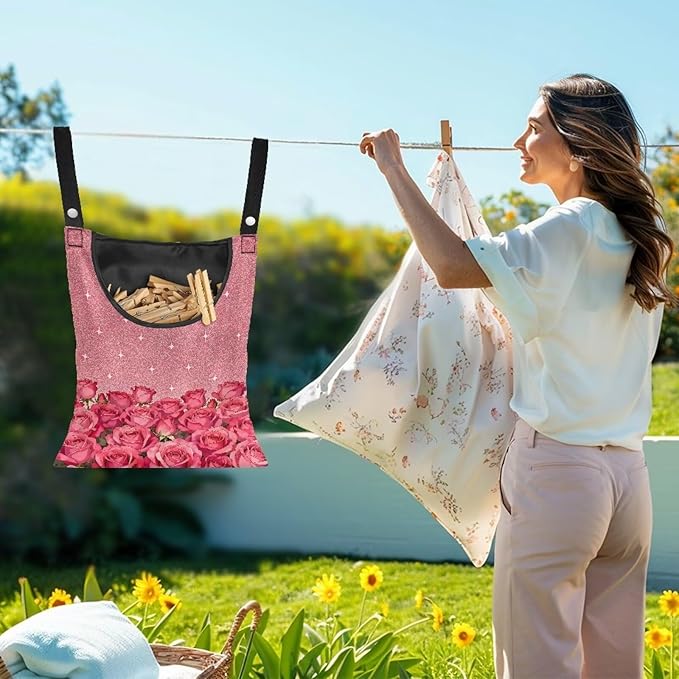 Clothespin Bag for Clothes Pin Holder for Outside and Clothes Line Pins - Image 2