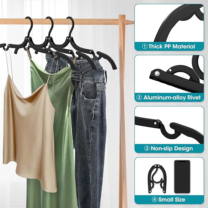 40 Pcs Travel Hangers Portable Foldable Travel Hanger Organizer, Plastic Cruise - Image 4