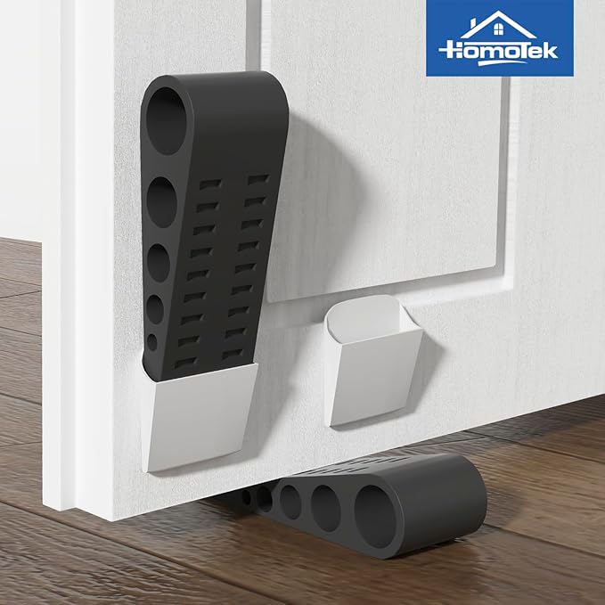 HOMOTEK 10 Pack Wedge Rubber Door Stops Door Chucks Stoppers Wall Protector - Image 2