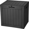YITAHOME 30 Gallon Deck Box Outdoor Storage Box, Waterproof Resin Package Delivery and Storage Box with Lockable Lid for Patio Furniture Cushions, Pool Accessories, Garden Tools, Black by YITAHOME
