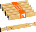 Lifewit 2.4" High 6 Pack Bamboo Drawer Dividers 45-55cm/17.5-22" Adjustable by Lifewit