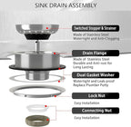 Kitchen Sink Drain 3-1/2 Inch Brushed Stainless Steel Sink Drain Strainer - Image 8