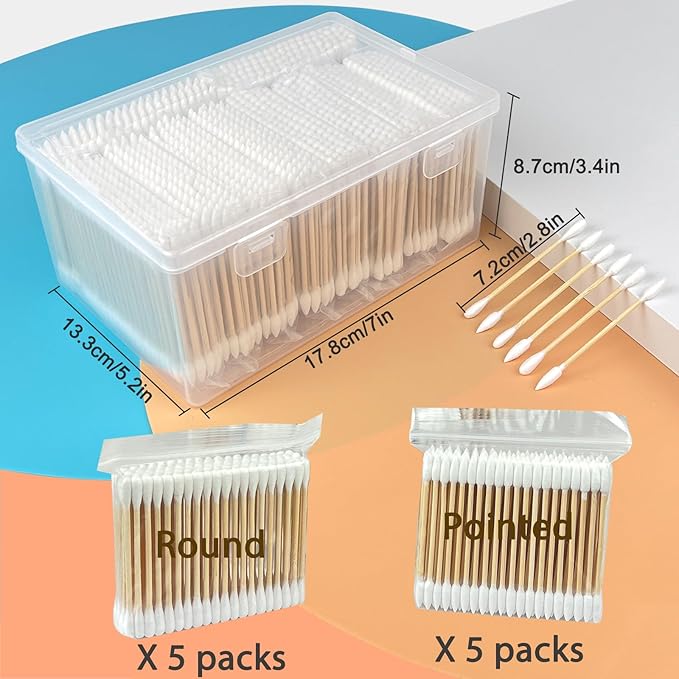 1000-Pack Bamboo Cotton Swabs Bulk - Image 5