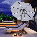 ABCCANOPY Durable Solar Led Patio Umbrellas with 32LED Lights 11FT (Light Gray) - Image 9