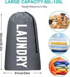 2 Pack XL Travel Laundry Bag, Machine Washable Dirty Clothes Organizer - Image 5