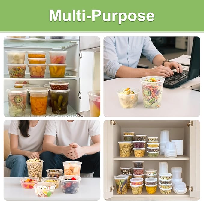 60 Sets Deli Containers with Lids, 32/16/8 oz X 20 Set Each, Leak-Proof & BPA - Image 6