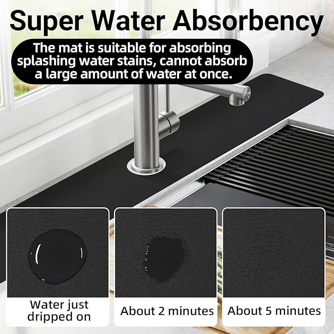 LOPNUR Faucet Mat for Kitchen Sink Protectors, 29 Inch Extra Long Kitchen Sink - Image 6