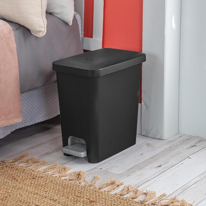 Sterilite 2.7 Gallon Rectangular Step On Kitchen Trash Bin Plastic Indoor - Image 5