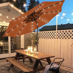 Blissun 9 ft Solar Umbrella with 32 LED Lights for Garden, Deck, Backyard (Rust) - Image 7
