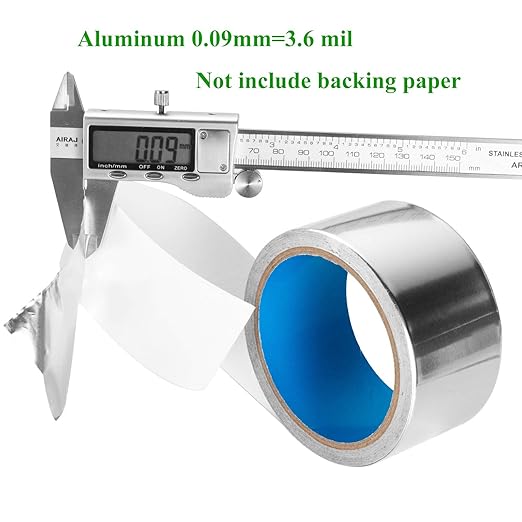 Extra Thick Aluminum Foil Duct Tape High Temp Heavy Duty 2 inch 13 YD Silver - Image 2