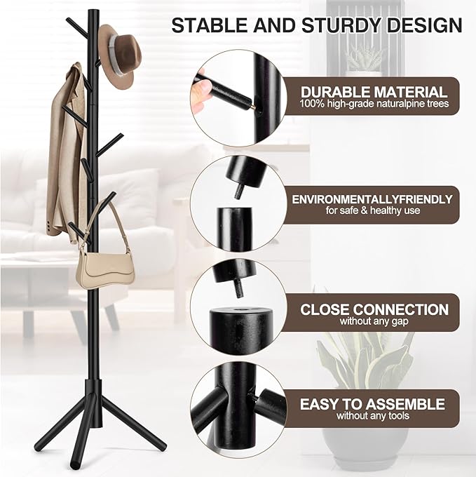 2 PCS Coat Rack, Freestanding Coat Rack - Image 5
