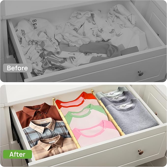 ANTOWIN 4 Pack Expandable Drawer Dividers, 2.2'' High, Extend from 17'' to 22'' - Image 2