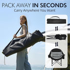 Oversized Camping Chairs for Adults - Heavy Duty Padded Outdoor Folding Lawn XL Camp Chair with Cup Holder Cooler Pockets for Outside Sports Beach Fishing Garden Portable Supports 500lbs, Black - Image 6