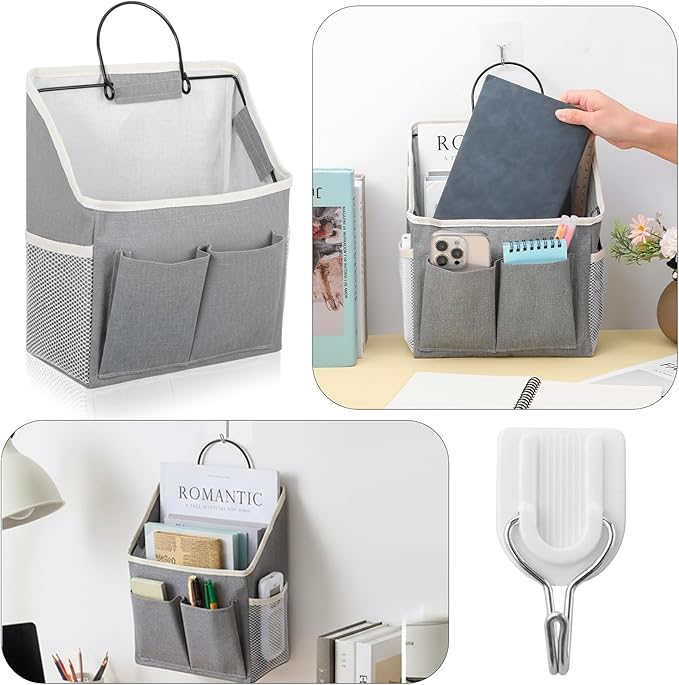 Wall Hanging Storage Bag Cotton Linen Hanging Storage Basket - Image 7