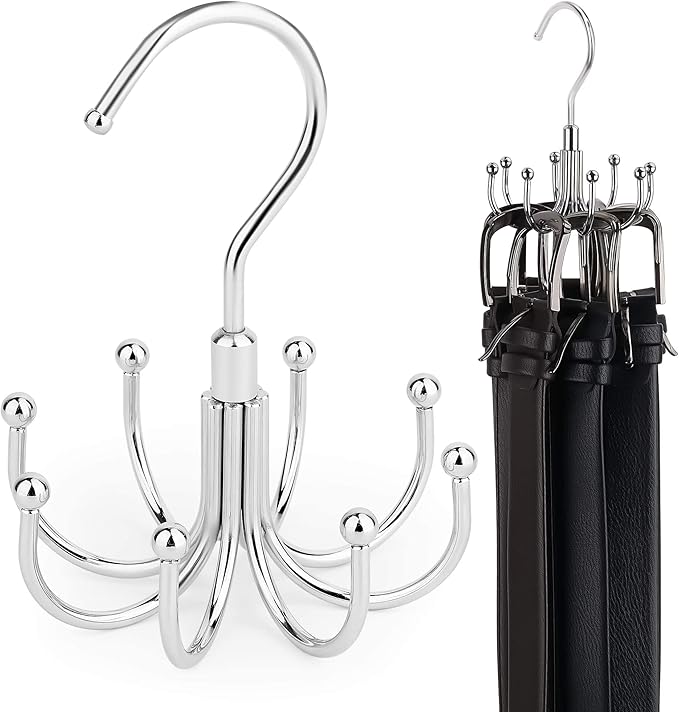 ZEDODIER Belt Hanger, 4 Pack Rotatable Belt Rack Closet Accessories Organizer by ZEDODIER