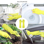 Mamison 2 Pairs Reusable Waterproof Household Dishwashing Cleaning Rubber Gloves - Image 4