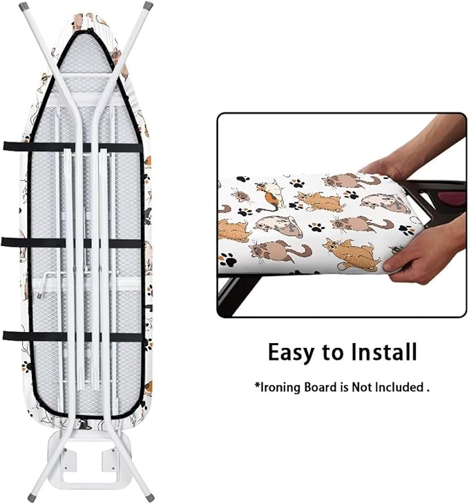 Sprowallow Cat Paw Print Ironing Board Cover and Pad Standard Size 15x54 inch - Image 5