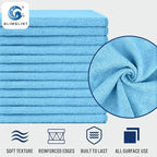 GLIMGLINT Blue Microfiber Cleaning Cloth, 12PK Reusable Cleaning Rags, Highly - Image 3