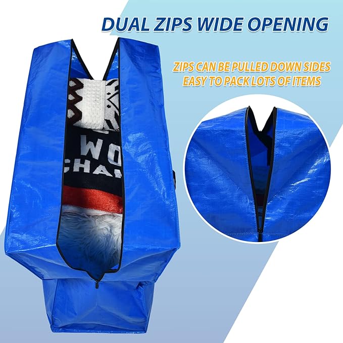194 Gallon Extra Large Storage Bags, Zippered Outdoor Cushion Furniture Storage - Image 3