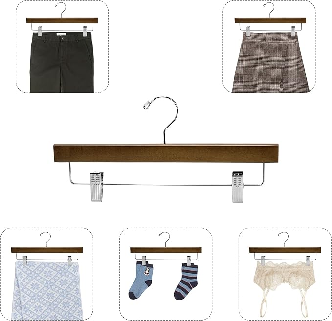 Nature Smile Wooden Pants Skirt Trousers Hangers - Image 6