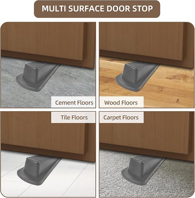 Door Stoppers for Bottom of Door on Floor, Premium Rubber Door Stopper Wedge - Image 5