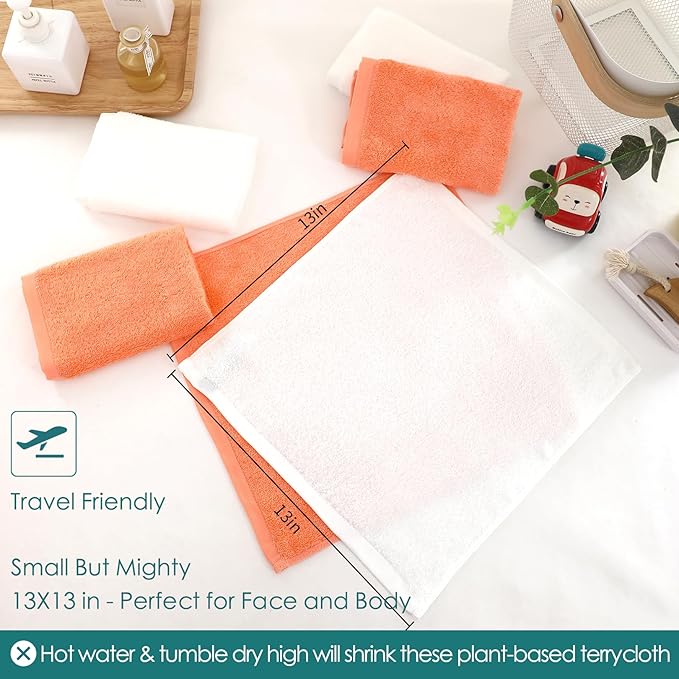 Wash Cloths 6 Pack, Super Soft and Gentle Face Towels on Sensitive Skin - Image 6