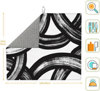 Black and White Abstract Curved Dish Drying Mats, Absorbent Microfiber Modern - Image 6
